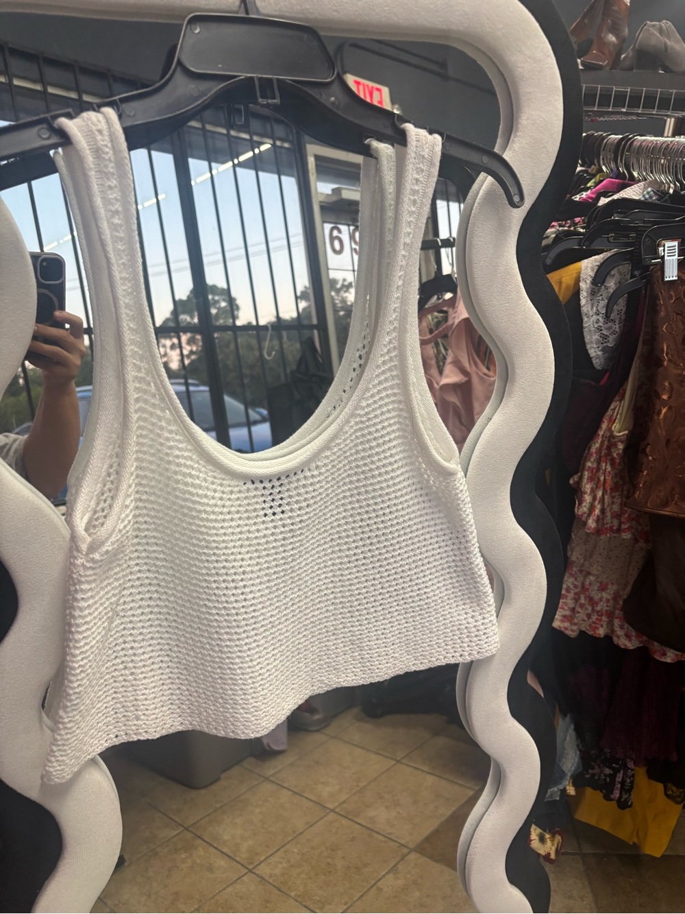 Forever 21 White Crochet Knit Tank